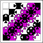 Snowflake Super Square--permutations of squares with 3 shapes of edge