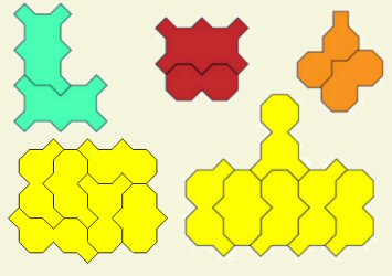 Ochominoes, clan symmetries of color groups 1, 2, 5, 6