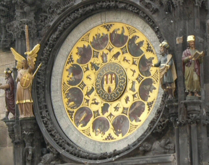 Detail of clock face art