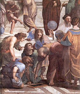 Ancient mathematicians figuring, by Raphael