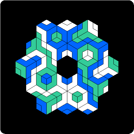 Hexmozaix II inlaid puzzle set in gallery-style wallhanging frame