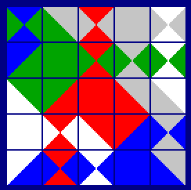 One of just 3 solutions with central solid-color tile