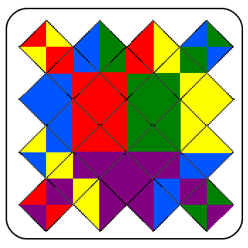 Symmetrical solution of Marshall Squares in jagged diamond tray
