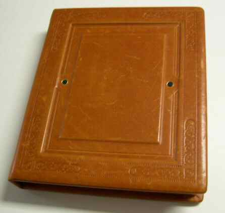 Classic handtooled leather case holds MagicaLand wood tiles