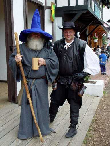 Richard Grainger as Gandalf, and Ken Isbell in Renaissance garb