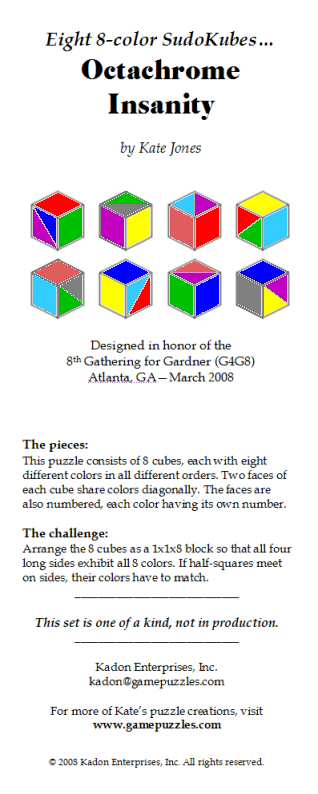 Leaflet for the Octachrome Insanity puzzle