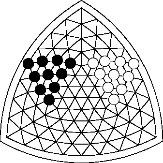 Start position of pieces for Leap Over