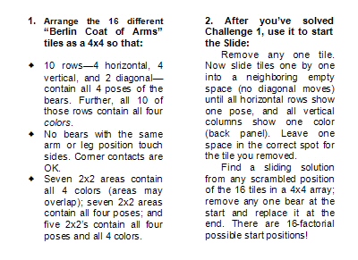 Pages 2 and 3 of the Bearlin Variations leaflet