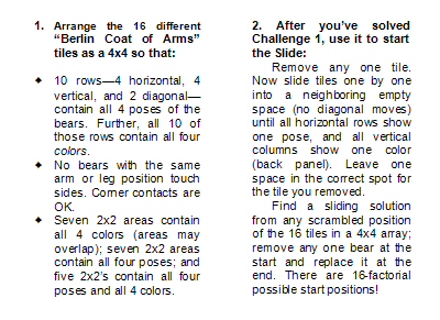 Pages 2 and 3 of the Bearlin Variations leaflet