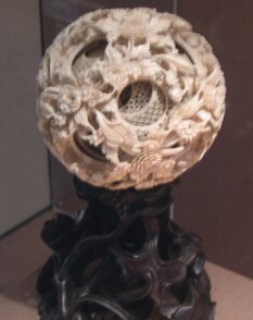 Carved ivory ball