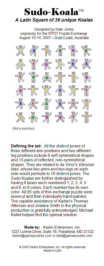 First panel of leaflet for the SudoKoala puzzle