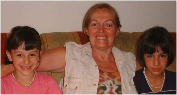 Kate with Isidora and Theodora, ages 5 and 8